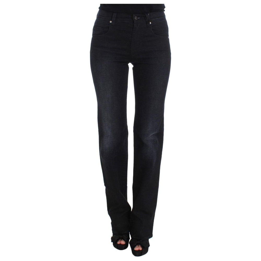 Ermanno Scervino Blue Cotton Blend Slim Fit Bootcut Jeans SIG30288-1