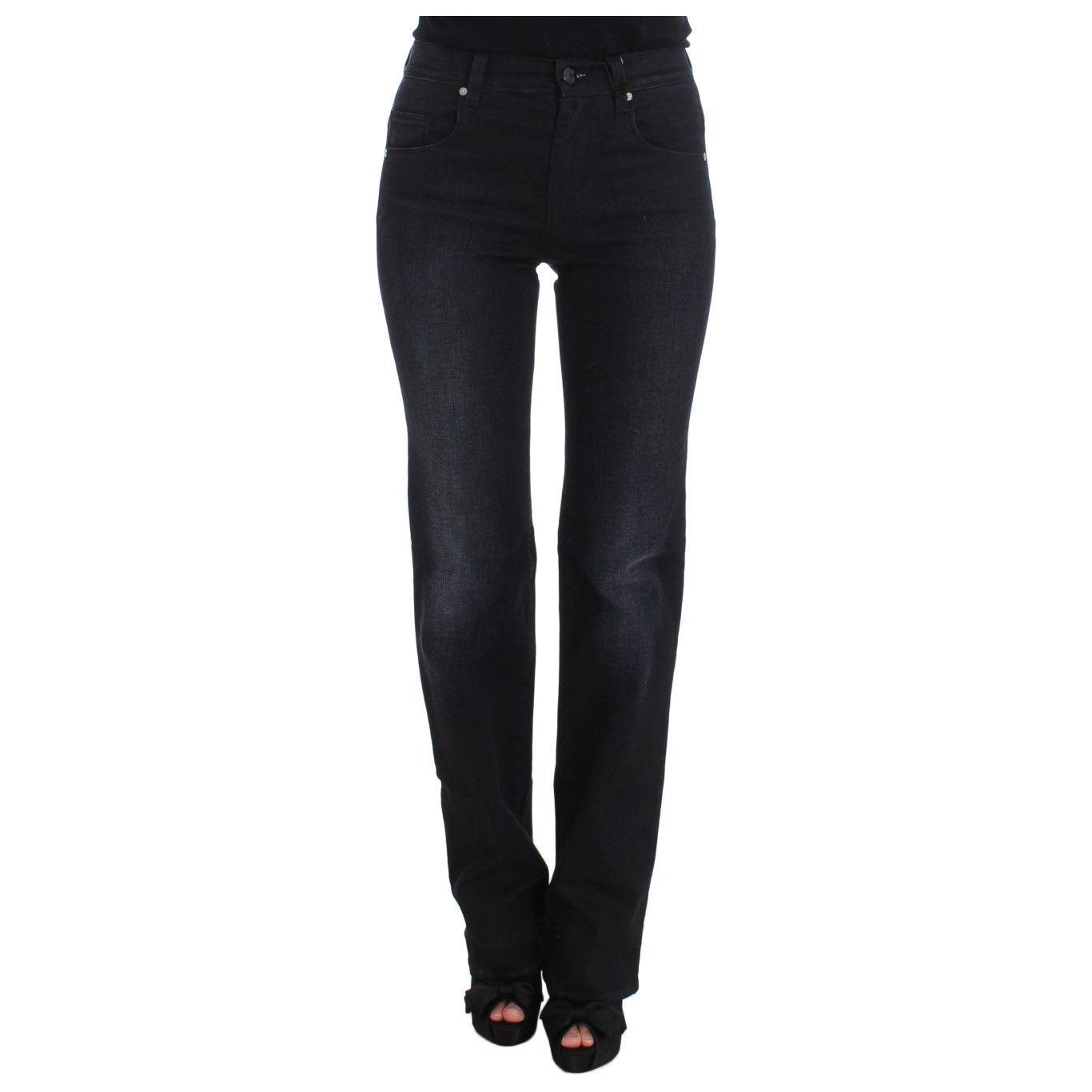 Ermanno Scervino Blue Cotton Blend Slim Fit Bootcut Jeans SIG30288-1