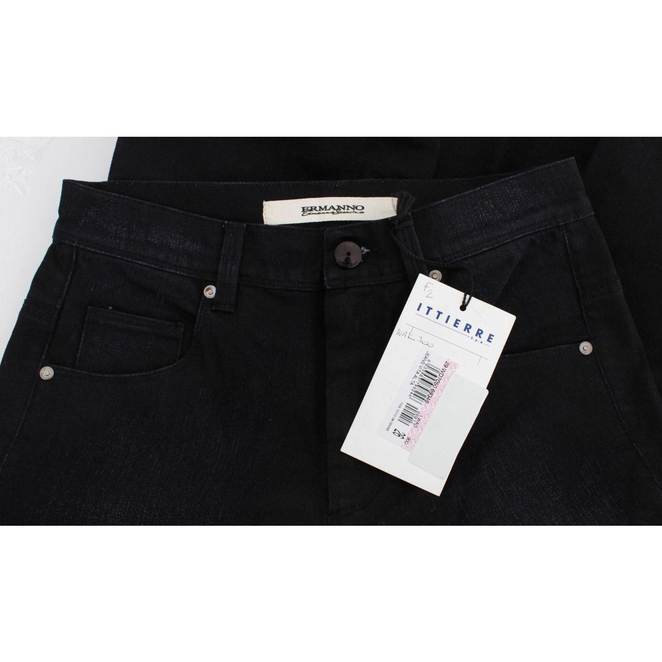 Ermanno Scervino Blue Cotton Blend Slim Fit Bootcut Jeans SIG30288-1