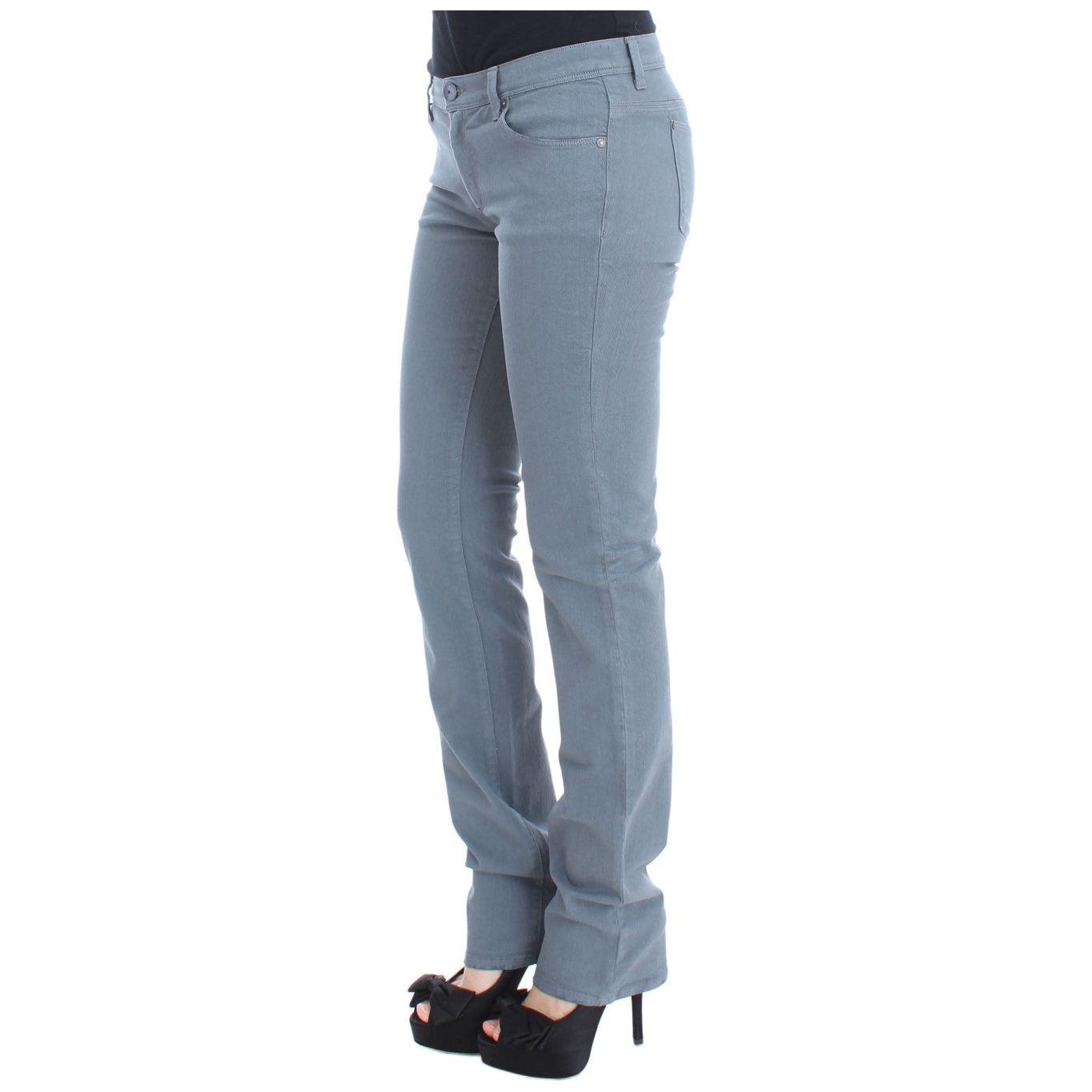Ermanno Scervino Blue Cotton Blend Slim Fit Bootcut Jeans SIG30289-2