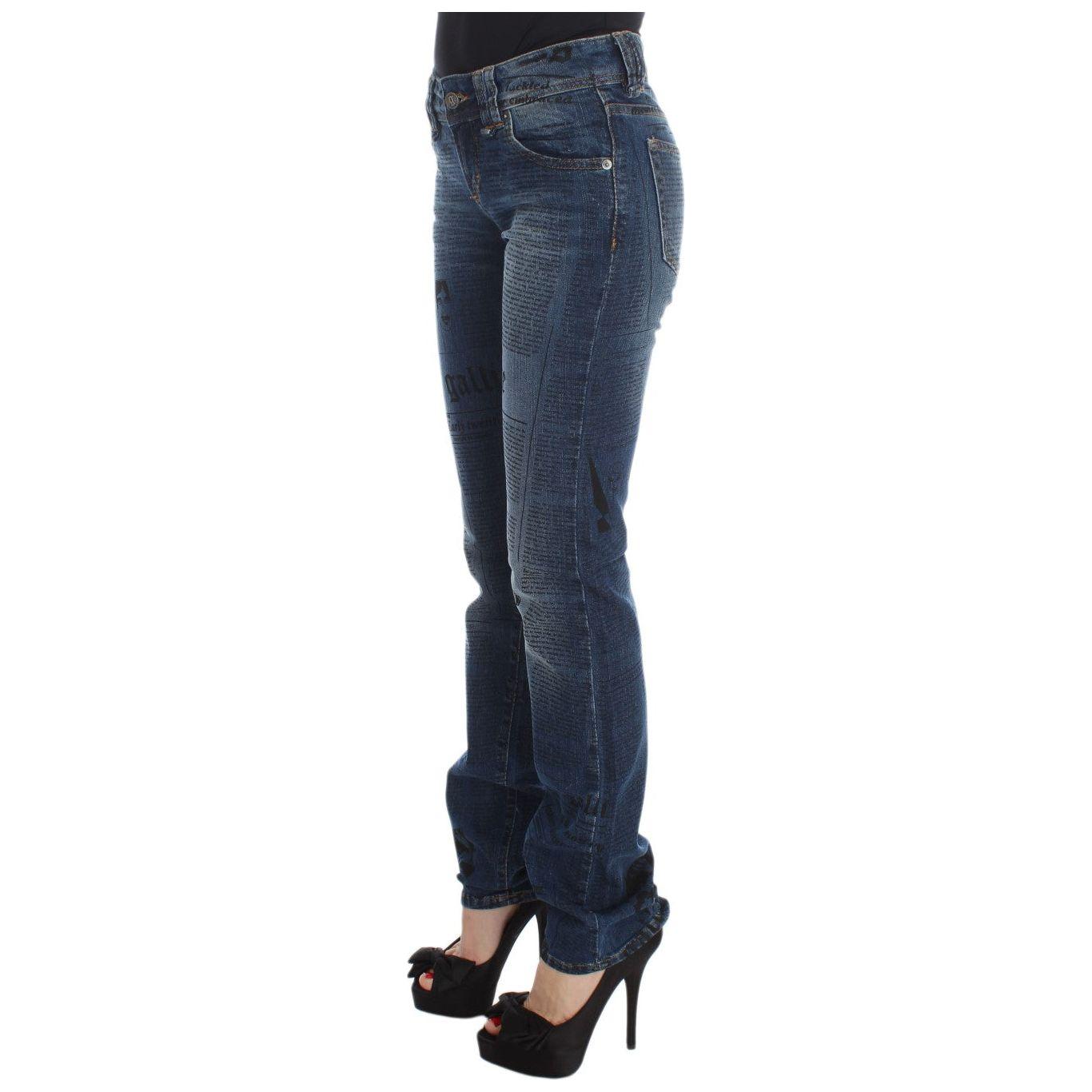 John Galliano Blue Wash Cotton Blend Slim Fit Bootcut Jeans SIG30162-2