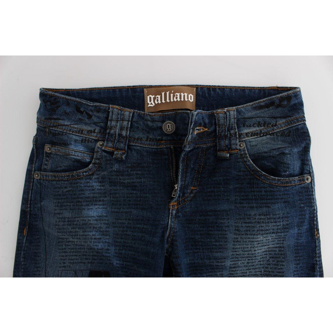 John Galliano Blue Wash Cotton Blend Slim Fit Bootcut Jeans SIG30162-2