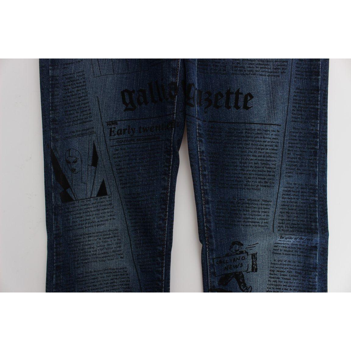 John Galliano Blue Wash Cotton Blend Slim Fit Bootcut Jeans SIG30162-2
