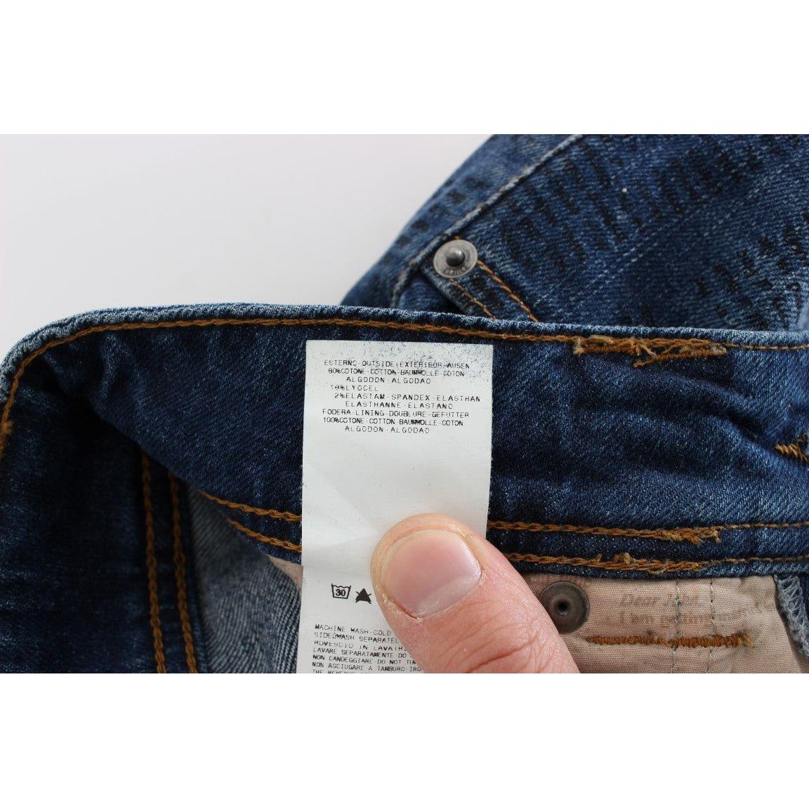 John Galliano Blue Wash Cotton Blend Slim Fit Bootcut Jeans SIG30162-2