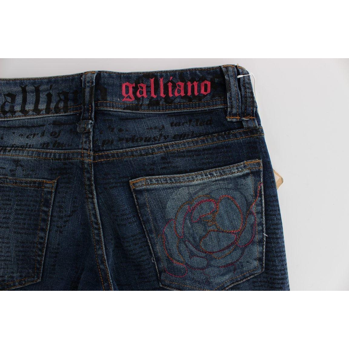 John Galliano Blue Wash Cotton Blend Slim Fit Bootcut Jeans SIG30162-2