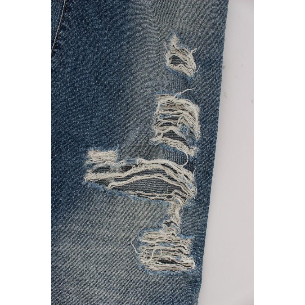 John Galliano Blue Wash Cotton Boyfriend Fit Cropped Jeans SIG30175-3