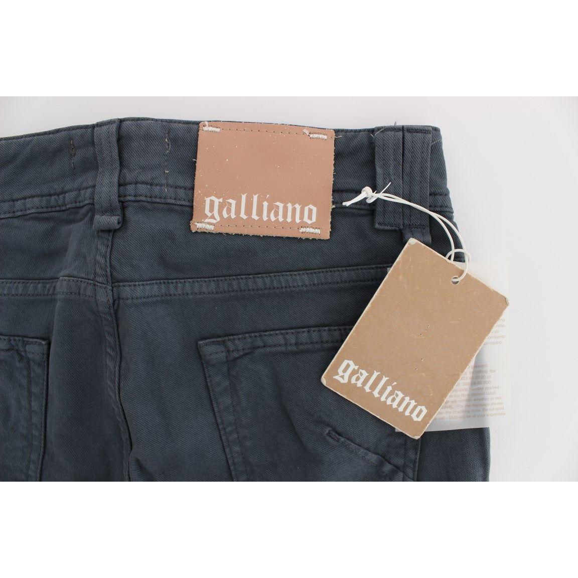 John Galliano Blue Cotton Blend Slim Fit Bootcut Jeans SIG30205-2