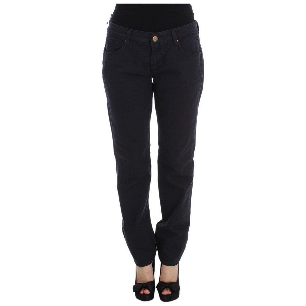Ermanno Scervino Blue Cotton Blend Casual Fit Pants SIG30330-1