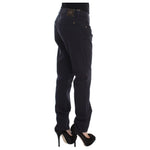 Ermanno Scervino Blue Cotton Blend Casual Fit Pants SIG30330-1