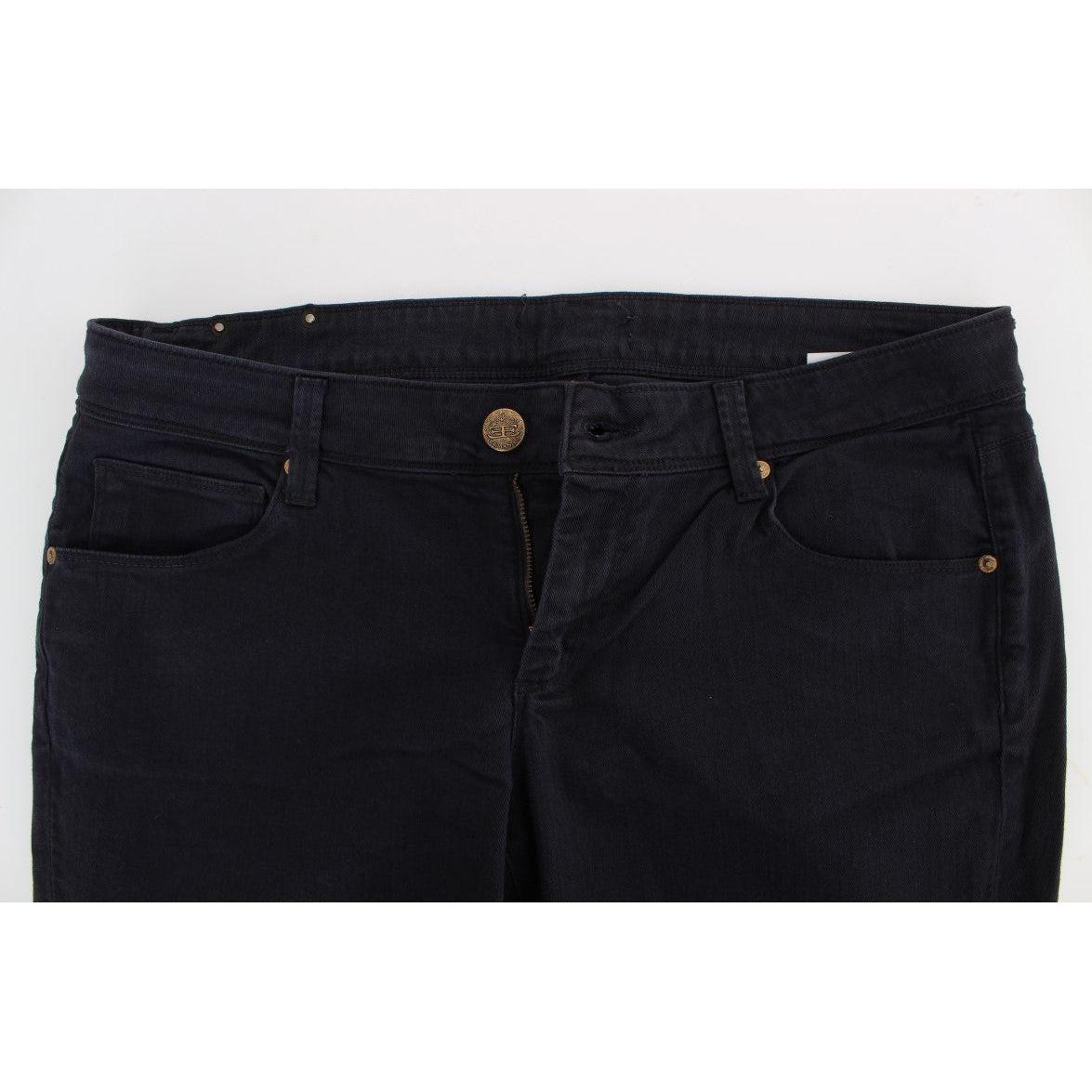 Ermanno Scervino Blue Cotton Blend Casual Fit Pants SIG30330-1