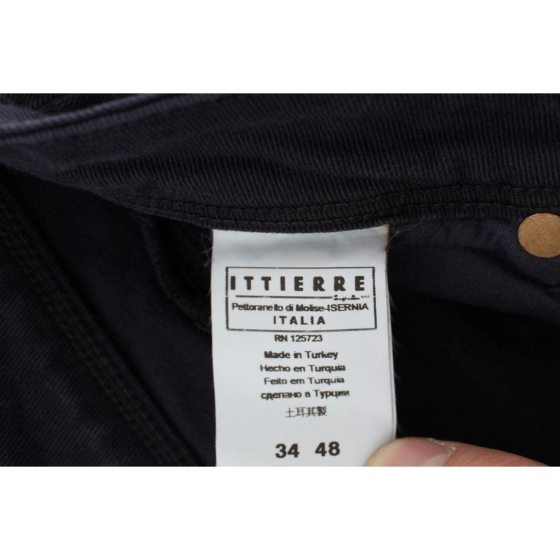 Ermanno Scervino Blue Cotton Blend Casual Fit Pants SIG30330-1