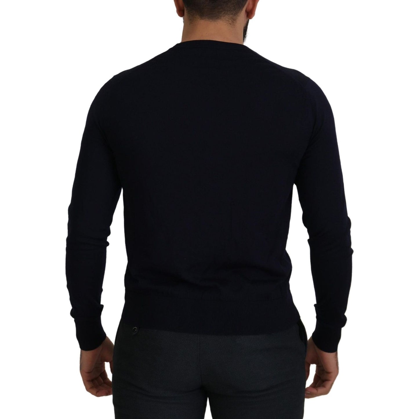 Dolce & Gabbana Blue Wool STAFF Down Cardigan Sweater TSH8144- 46