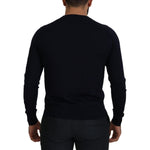 Dolce & Gabbana Blue Wool STAFF Down Cardigan Sweater TSH8144- 46