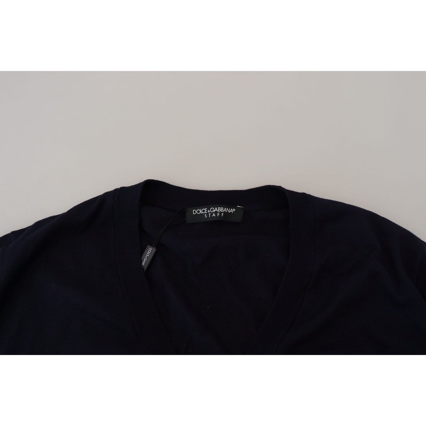 Dolce & Gabbana Blue Wool STAFF Down Cardigan Sweater TSH8144- 46