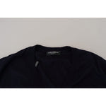 Dolce & Gabbana Blue Wool STAFF Down Cardigan Sweater TSH8144- 46