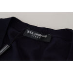 Dolce & Gabbana Blue Wool STAFF Down Cardigan Sweater TSH8144- 46