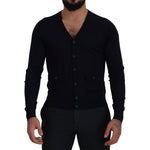 Dolce & Gabbana Blue Wool STAFF Down Cardigan Sweater TSH8144- 46