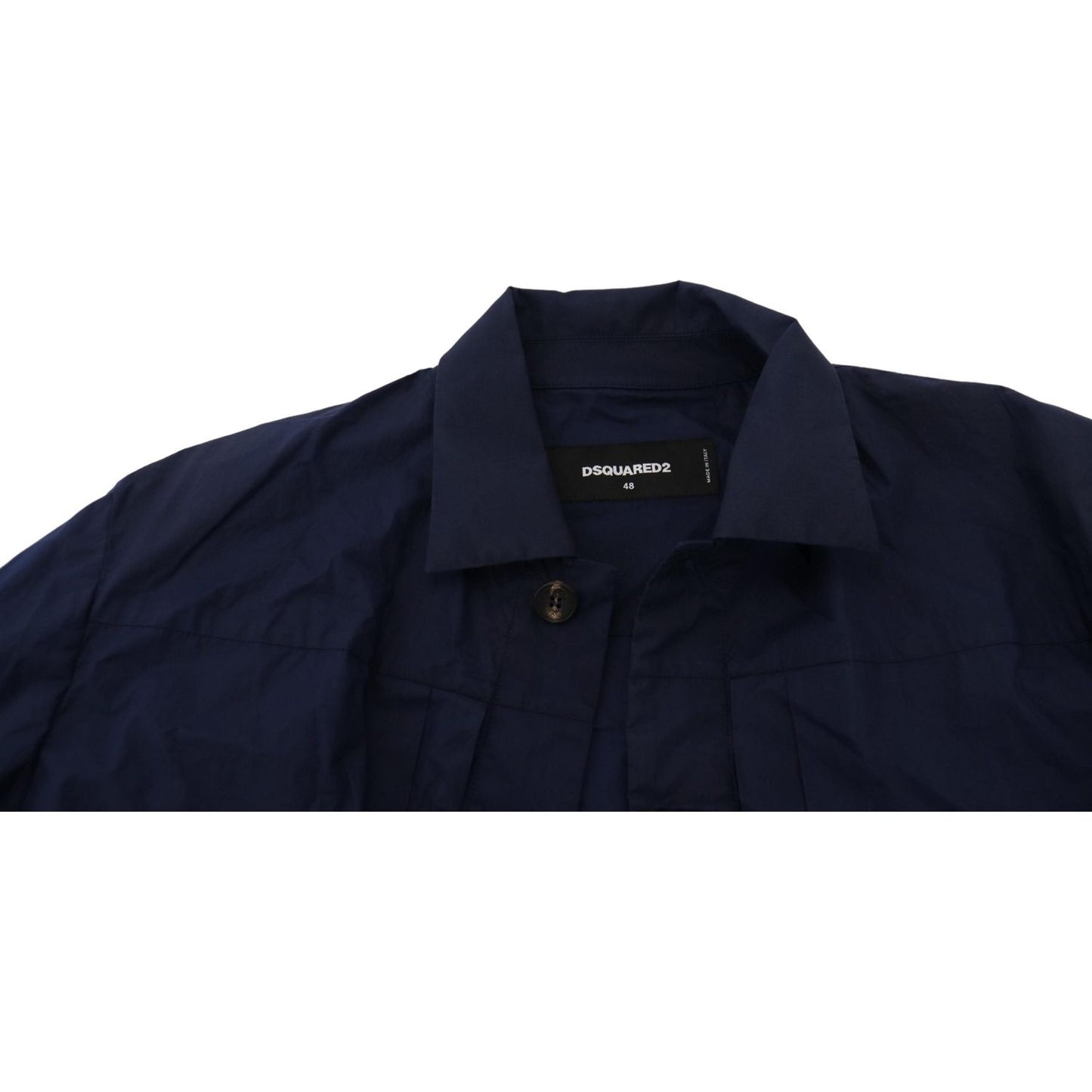 Dsquared² Dark Blue Cotton Collared Long Sleeves Casual Shirt TSH7933- 48