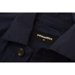 Dsquared² Dark Blue Cotton Collared Long Sleeves Casual Shirt TSH7933- 48