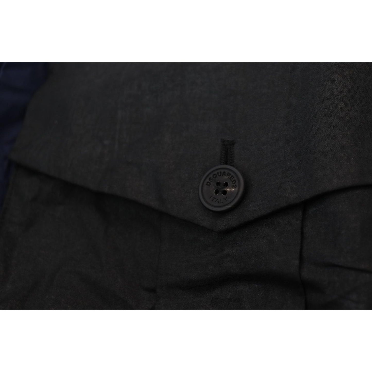 Dsquared² Dark Blue Cotton Collared Long Sleeves Casual Shirt TSH7933- 48
