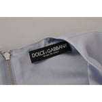 Dolce & Gabbana Blue Floral Applique Midi Viscose Dress DR28747 - 38