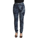 Dolce & Gabbana Blue Floral High Waist Skinny Denim Jeans PAN73252- 36