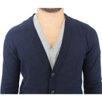 Ermanno Scervino Blue Wool Cashmere Cardigan Pullover Sweater SIG10106-4