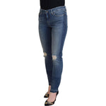 Dolce & Gabbana Blue Washed Cotton Tattered Denim Jeans PAN73093 - 40