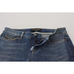 Dolce & Gabbana Blue Washed Cotton Tattered Denim Jeans PAN73093 - 40