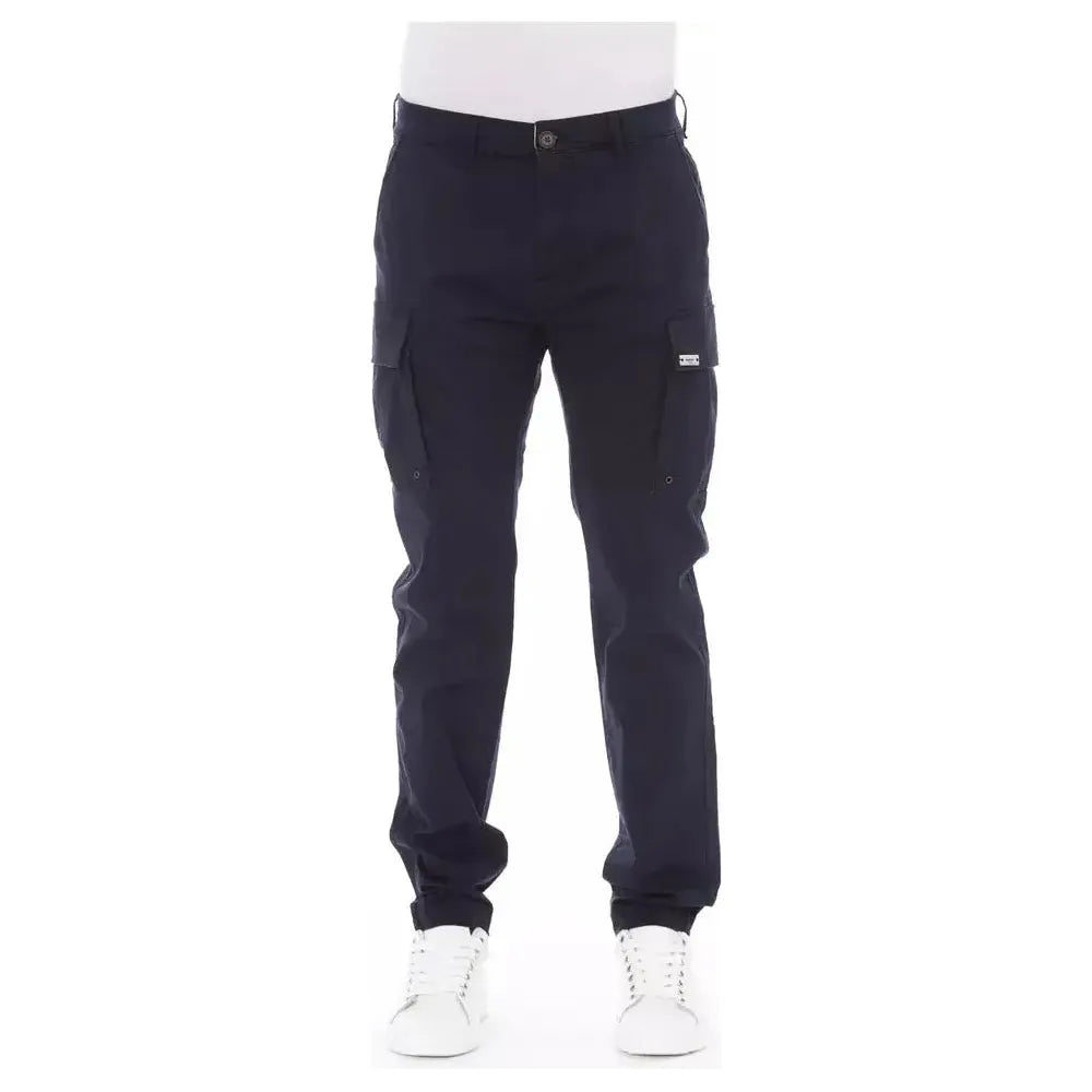 Baldinini Trend Blue Cotton Men Cargo Trouser BA-23128-W32