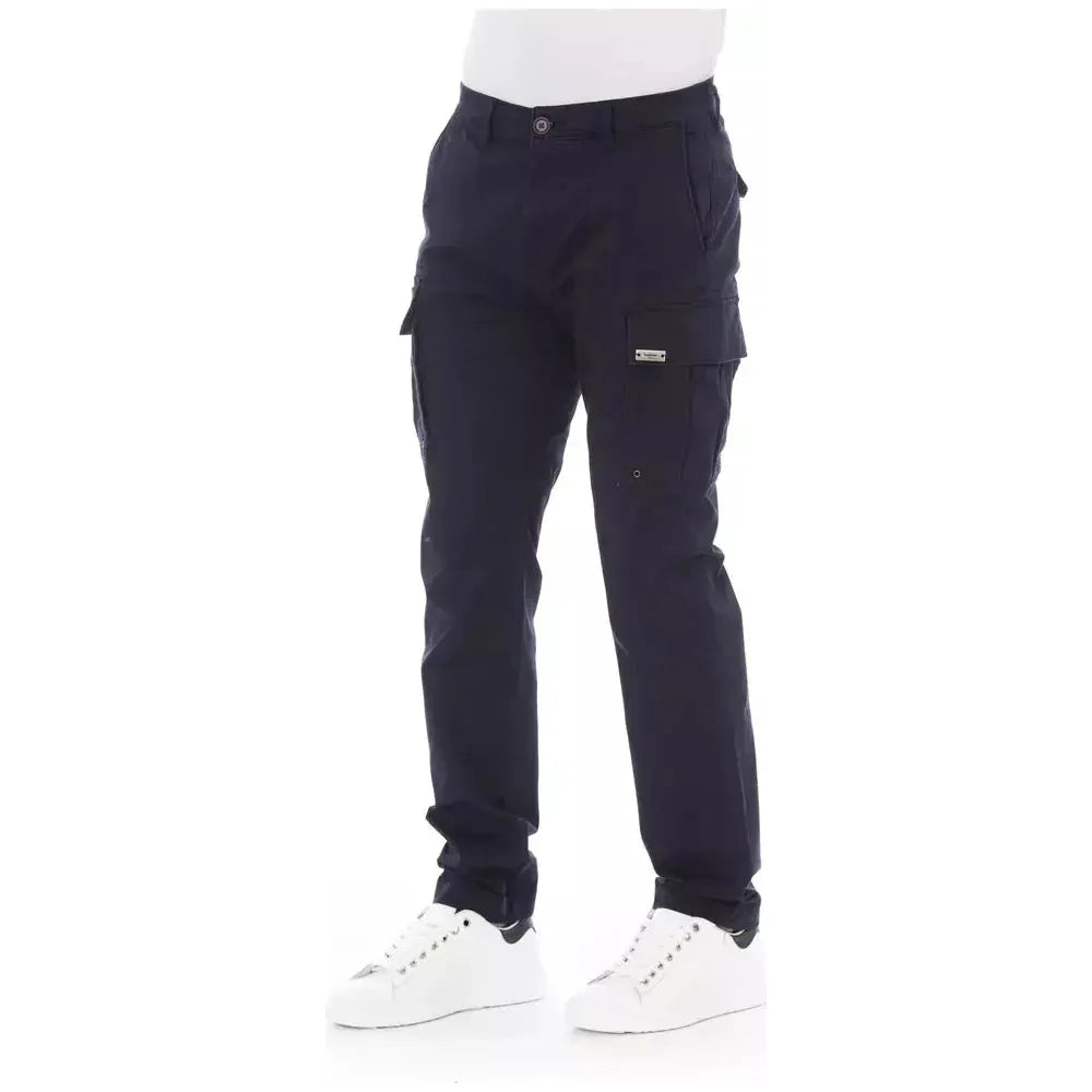 Baldinini Trend Blue Cotton Men Cargo Trouser BA-23128-W32