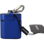 Dolce & Gabbana Blue Leather Silver Metal Logo Airpods Case SMY101000