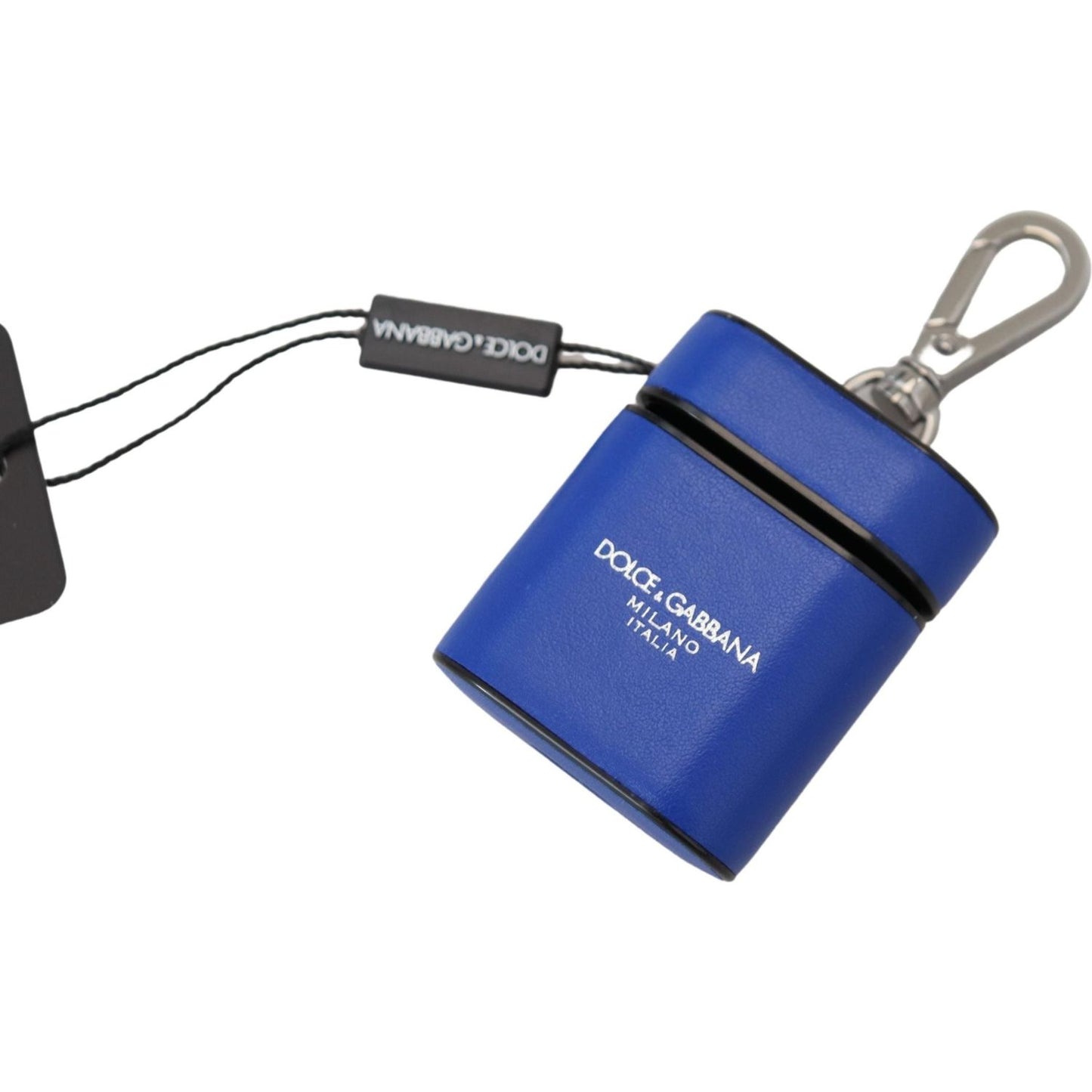 Dolce & Gabbana Blue Leather Silver Metal Logo Airpods Case SMY101000