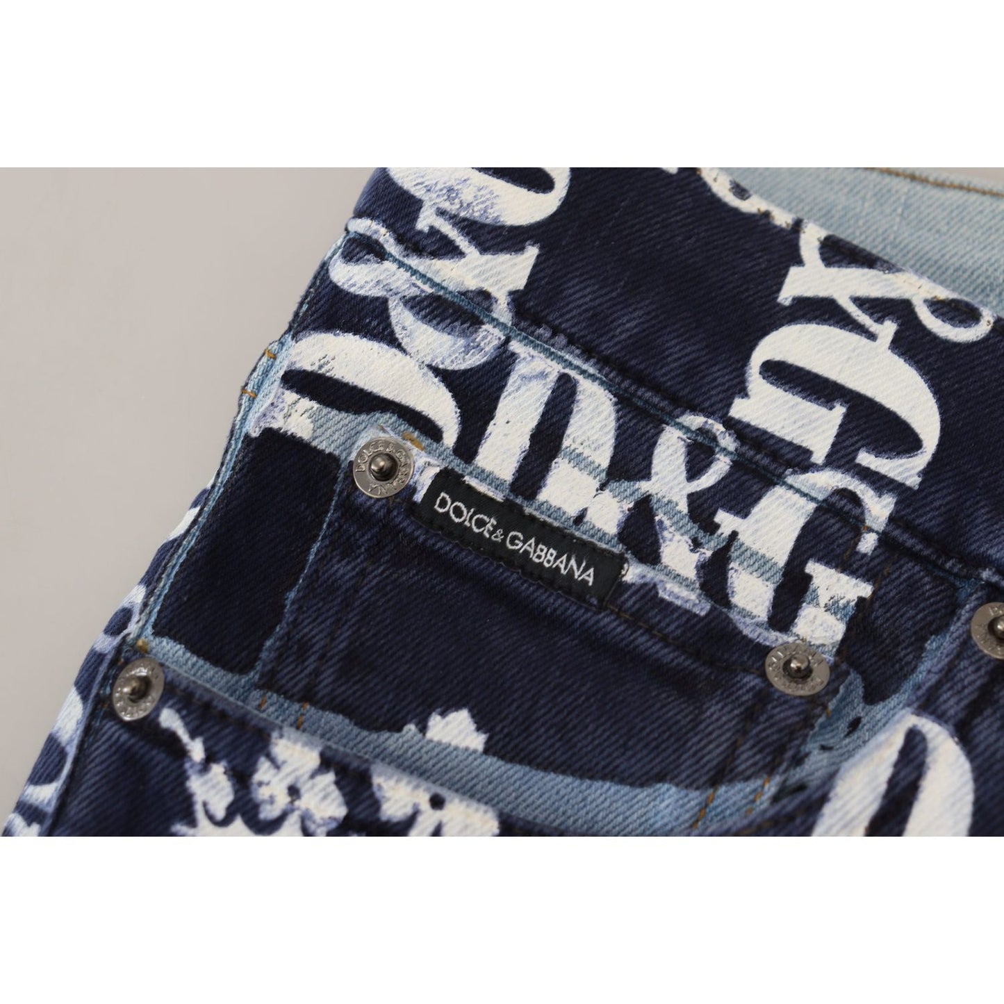 Dolce & Gabbana Blue Cotton DG Crown Skinny Denim Jeans PAN73288 - 48
