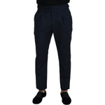 Dolce & Gabbana Blue Striped Men Formal Pants PAN73325 - 50