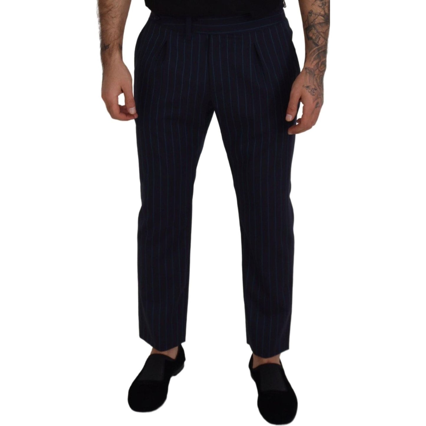 Dolce & Gabbana Blue Striped Men Formal Pants PAN73325 - 50