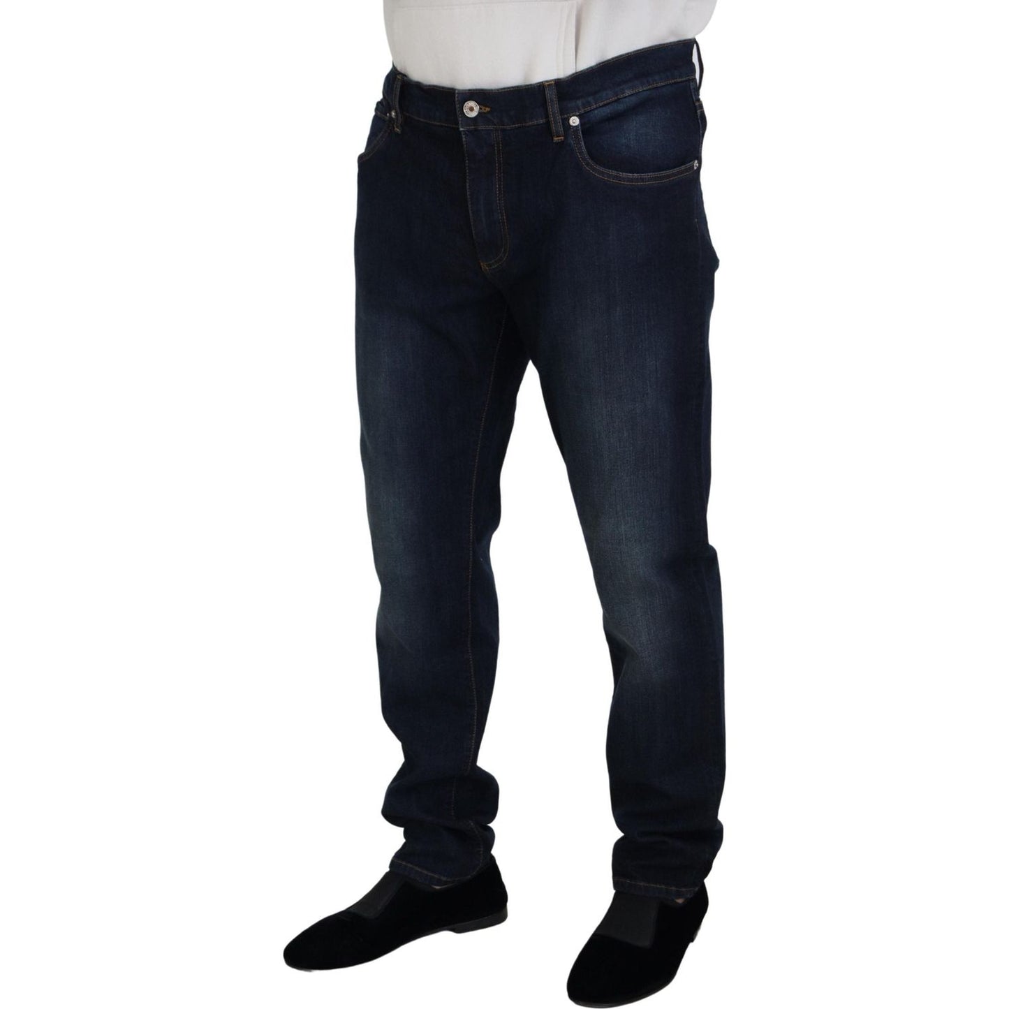 Dolce & Gabbana Blue Cotton Straight Fit Casual Denim Jeans PAN73374 - 44