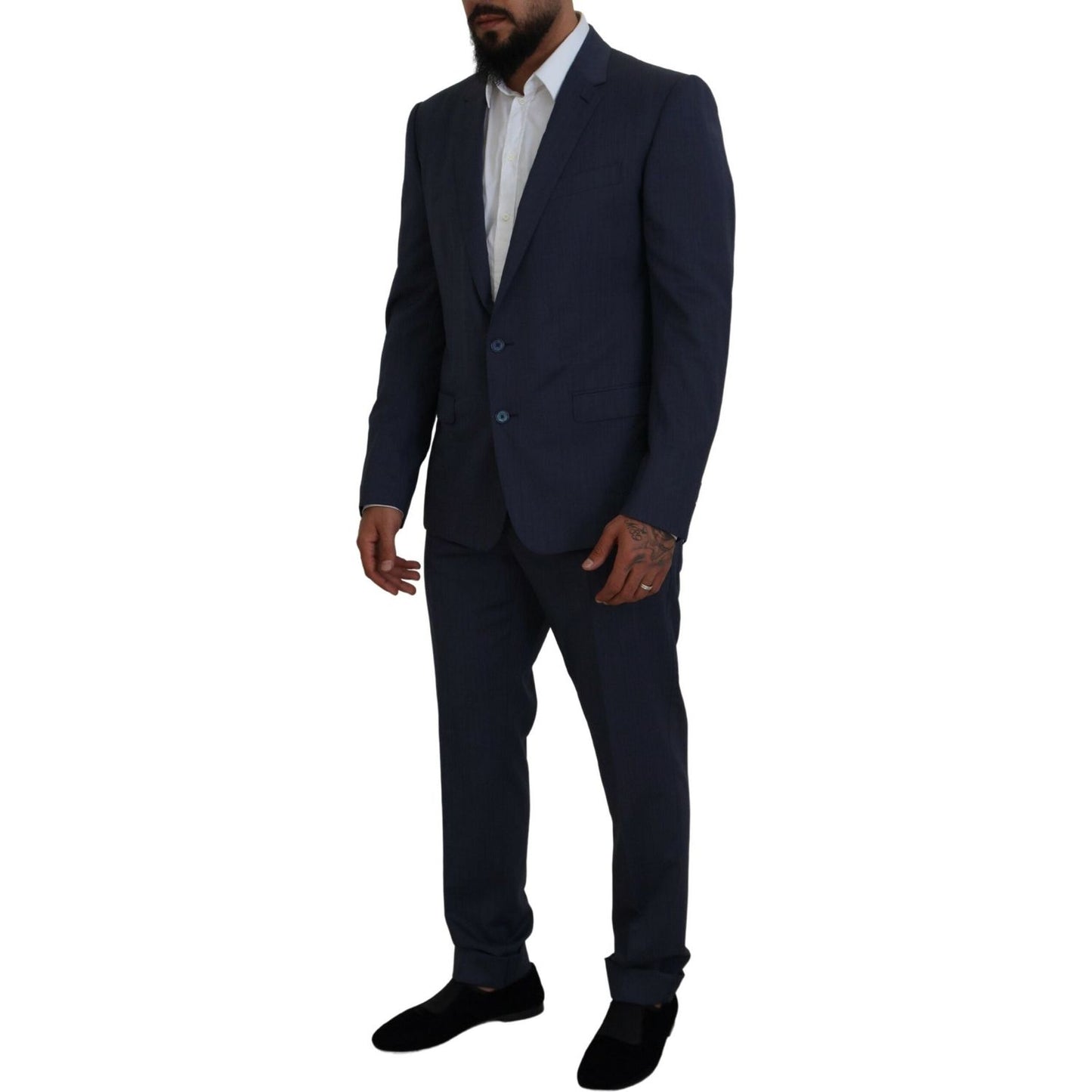 Dolce & Gabbana Blue Wool MARTINI 2 Piece Slim Fit Suit KOS2165- 54