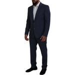 Dolce & Gabbana Blue Wool MARTINI 2 Piece Slim Fit Suit KOS2165- 54