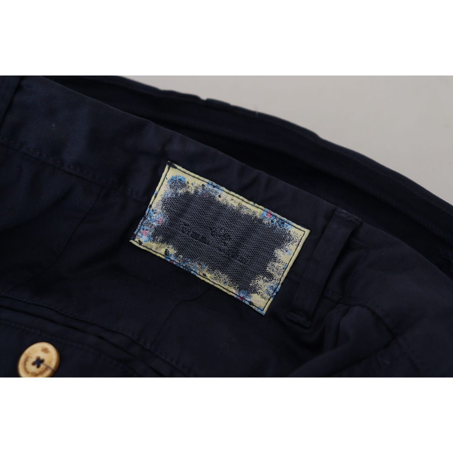 Domenico Tagliente Dark Blue Cotton Skinny Men Pants PAN74076 - 46