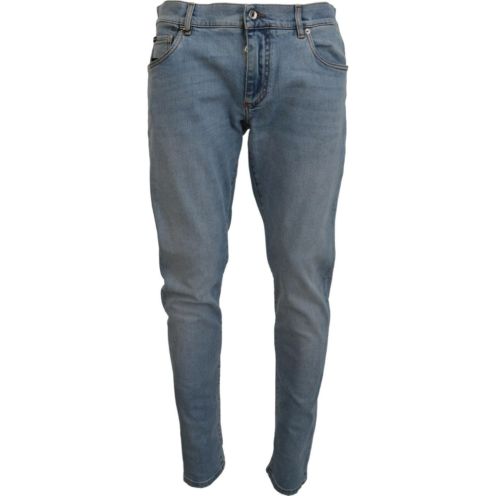 Dolce & Gabbana Blue Wash Slim Fit Cotton Denim Jeans PAN74541- 60