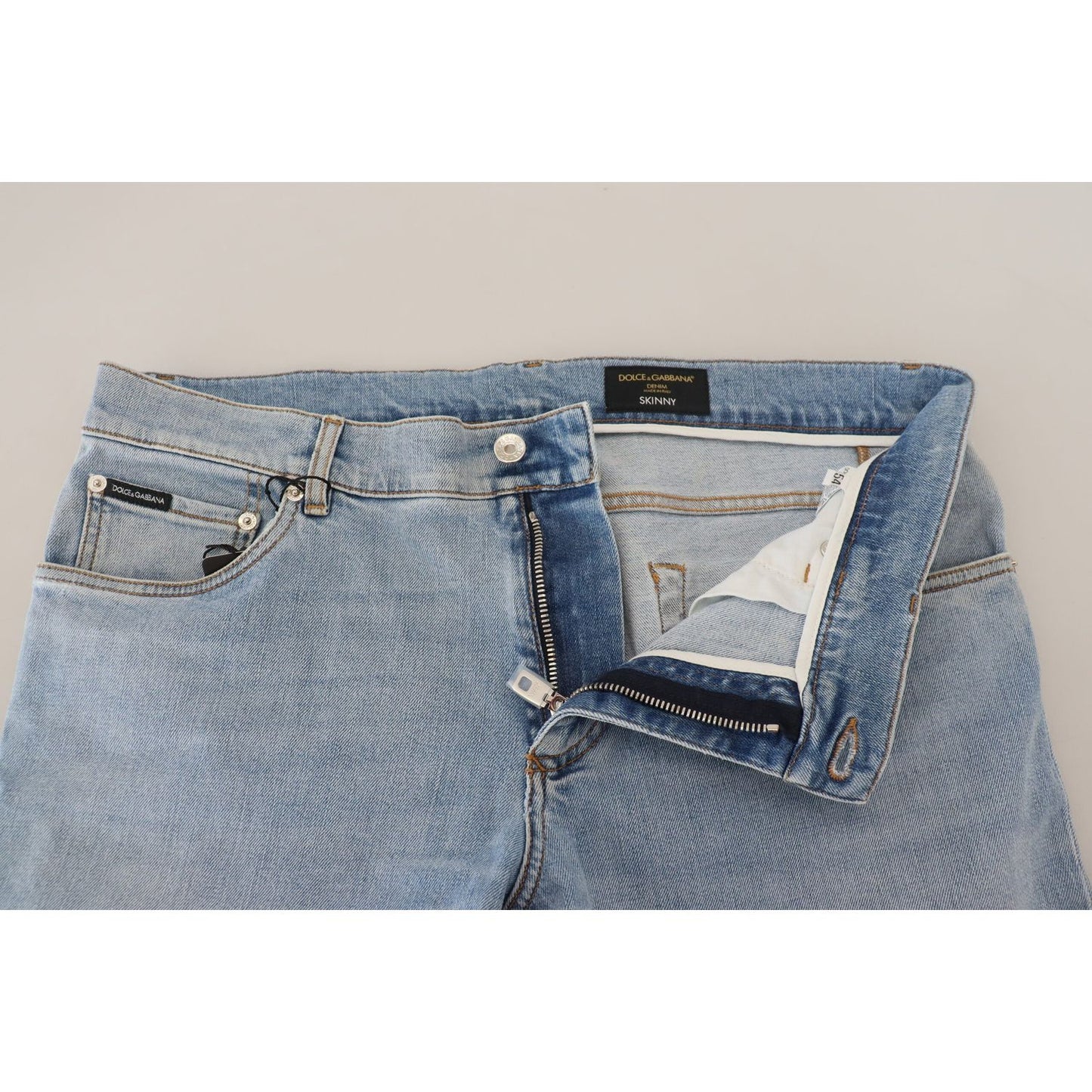 Dolce & Gabbana Blue Wash Slim Fit Cotton Denim Jeans PAN74541- 60