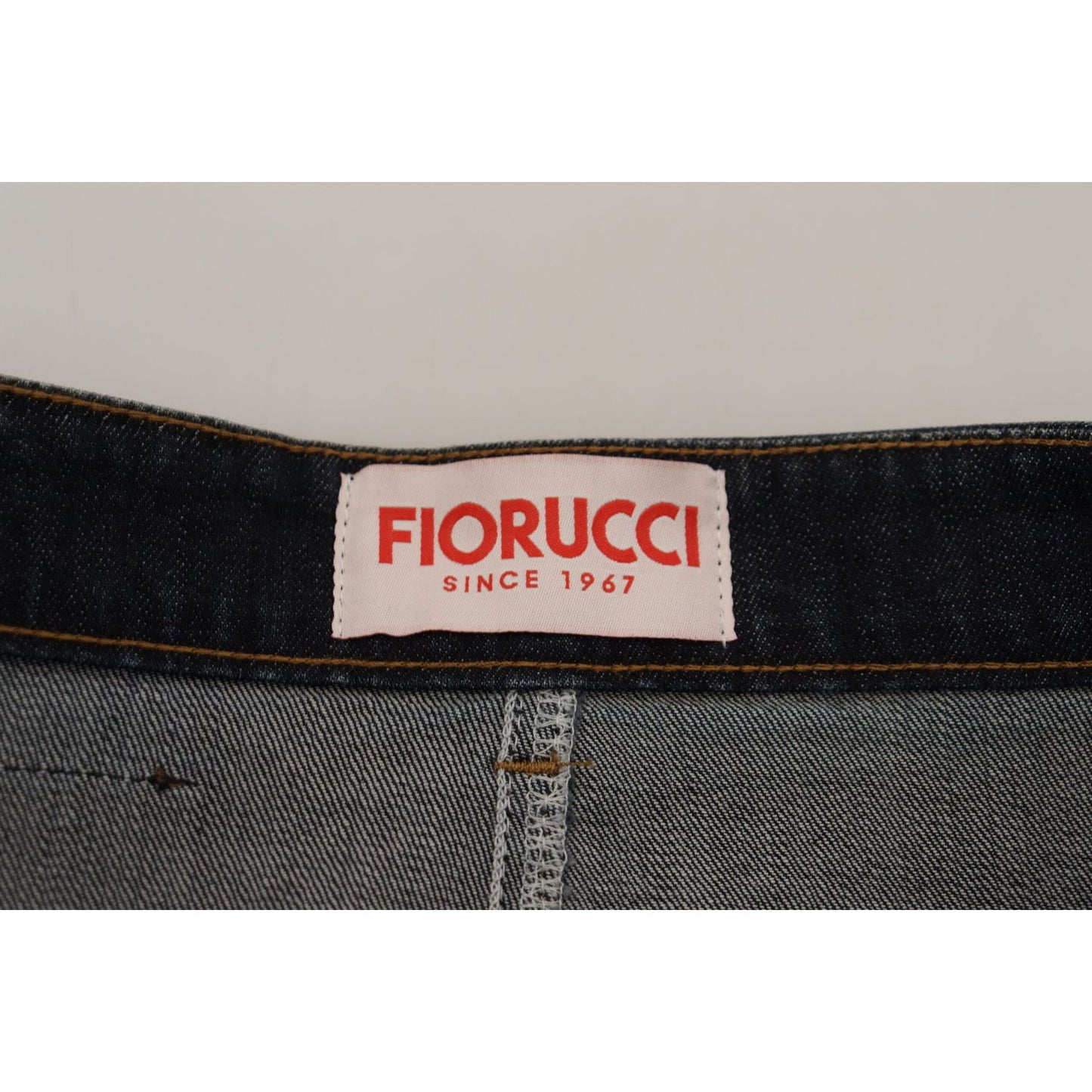 Fiorucci Dark Blue Washed Mid Waist Pencil Cut Denim Skirt SKI1327- 40