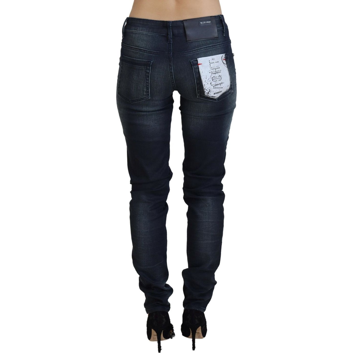 Acht Blue Washed Low Waist Slim Fit Cotton Denim Jeans PAN72695-26