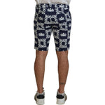 Dolce & Gabbana Blue Logo Print Cotton Chinos Shorts PAN74753- 44