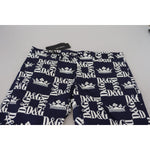 Dolce & Gabbana Blue Logo Print Cotton Chinos Shorts PAN74753- 44