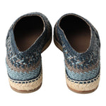 Dolce & Gabbana Blue Gray Leather Buffalo Espadrille Shoes MV5034-39
