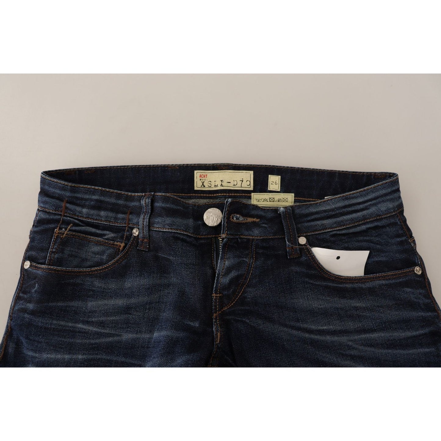 Acht Blue Washed Cotton Low Waist Skinny Denim Jeans PAN71232-26