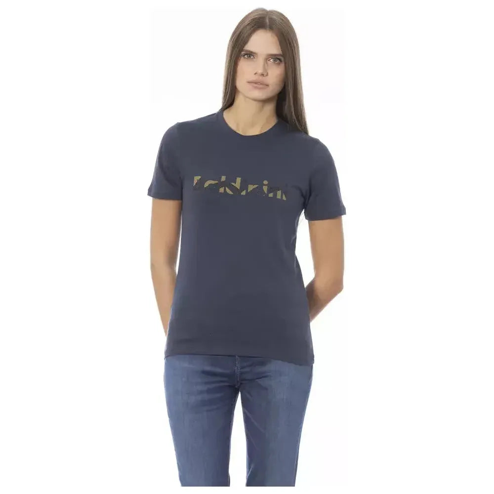 Baldinini Trend Blue Cotton Women T-Shirt BA-23907-XS