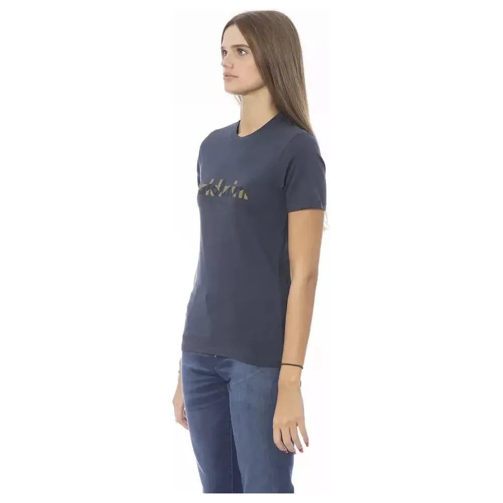 Baldinini Trend Blue Cotton Women T-Shirt BA-23907-XS